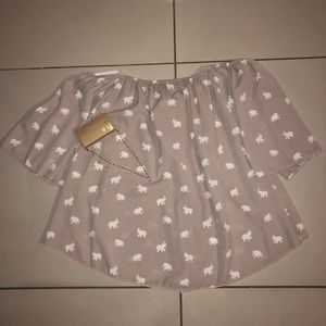 BEAUTIFUL CREAM WITH ELEPHANTS BLOUSE